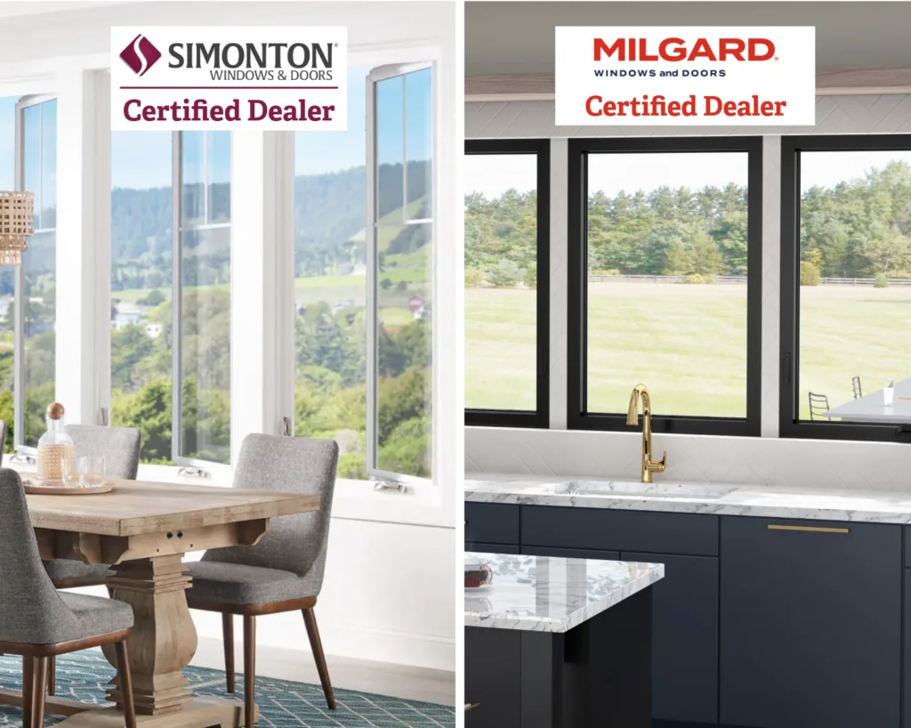 Milgard and Simonton certified dealer.