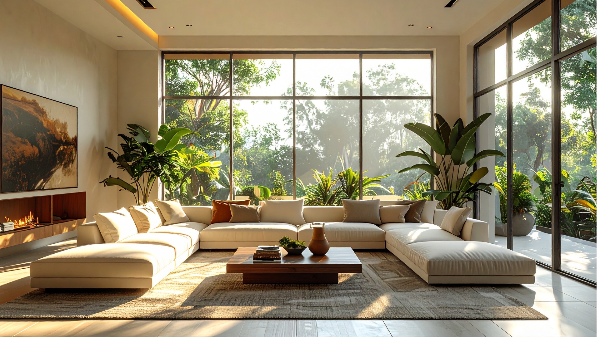 Energy efficient windows in a modern Southern California living room